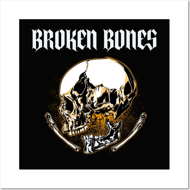 Broken Bones Skull Wall Art by Sanworld